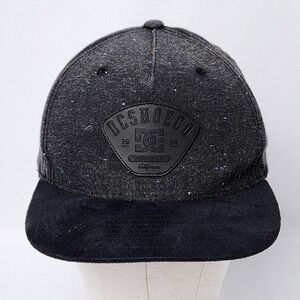 DC Shoes Co Snapback Hat Baseball Cap Gray Black Patch OSFM The Classics Yupoong